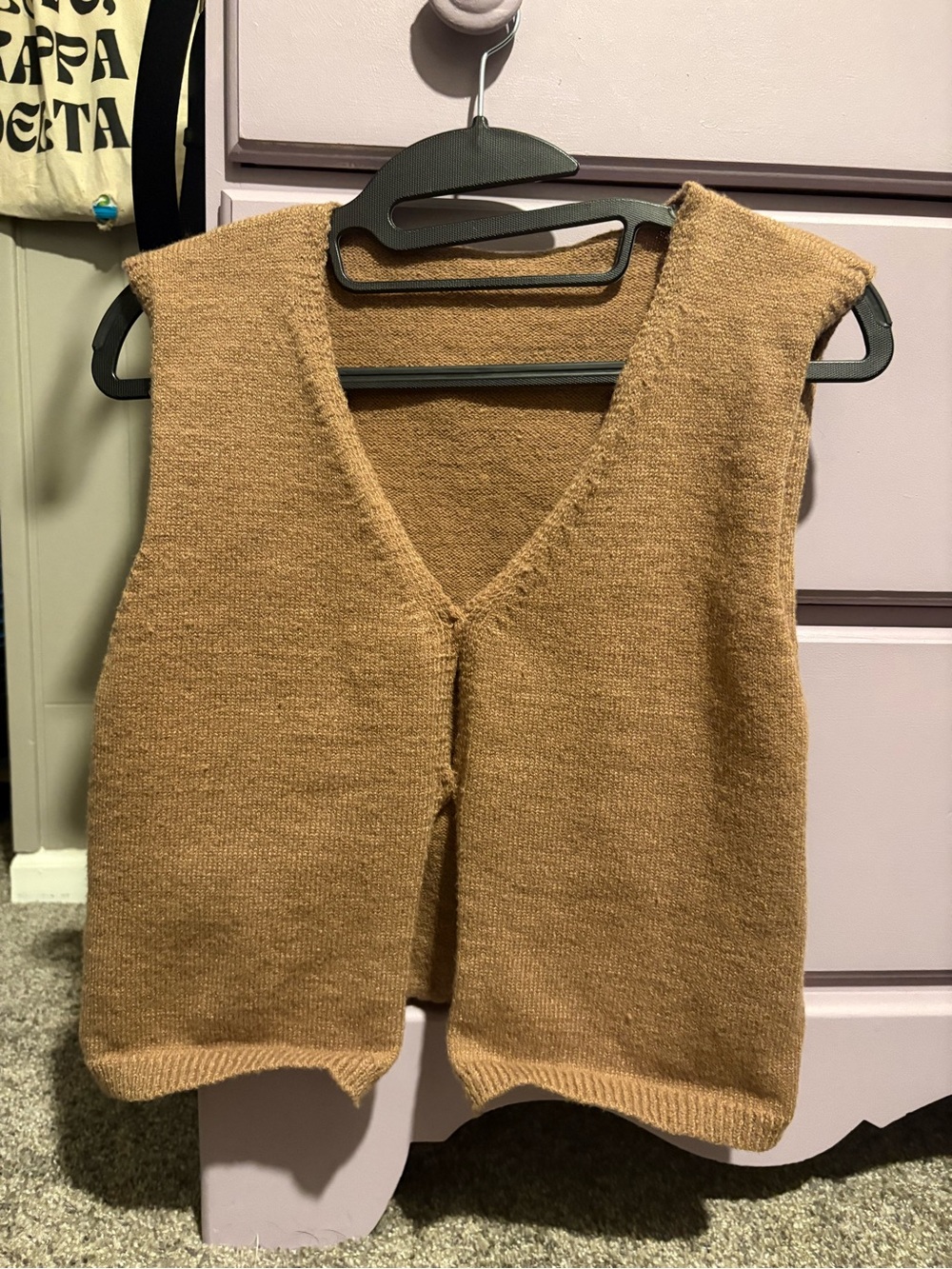Amazon Women's Sleeveless Knit Swim Coverup Vest in Camel Brown